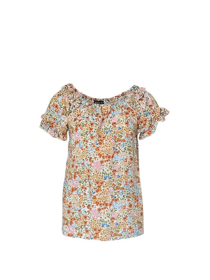 Belluno Flower White Shirt for wholesale by Cluca