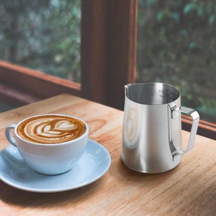 Zulay Kitchen - Wholesale Pitcher - Stainless Steel Frothing Pitcher with Measurements