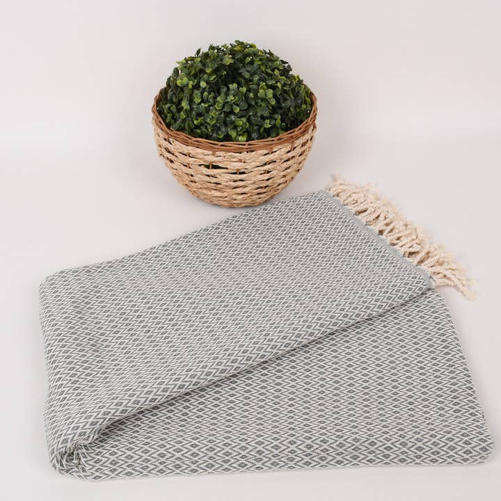 Organic Turkish Towels - Wholesale Beach Towel - Custom Beach Towel, Personalized Dark Gray Towel4