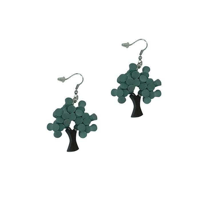 Bijondo – Brincos de argola por atacado – Brincos de madeira com pingente divertido em formato de árvore6