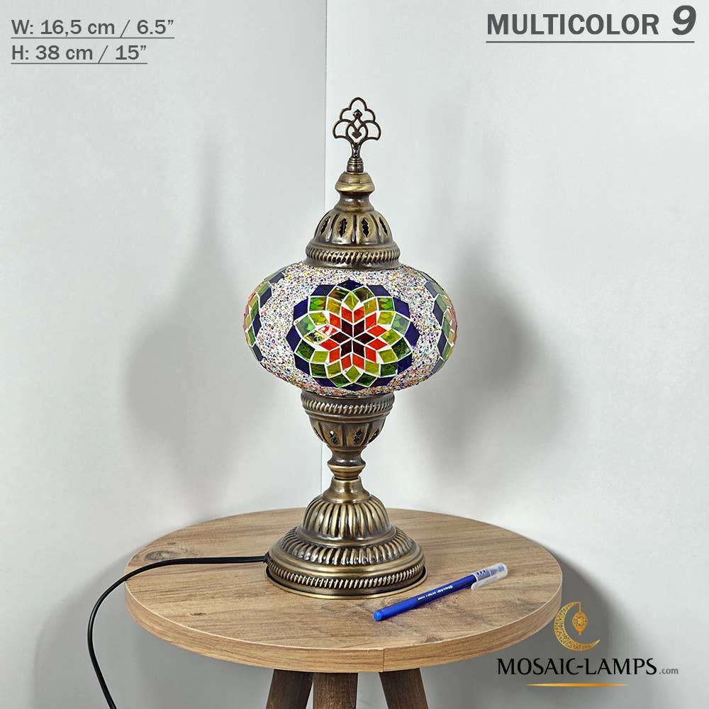 Mosaic Lamps - Vendita all'ingrosso Lampada da scrivania/d'accento - Lampada da tavolo grande a globo con mosaico turco, Marrakec, oltre 10 colori50