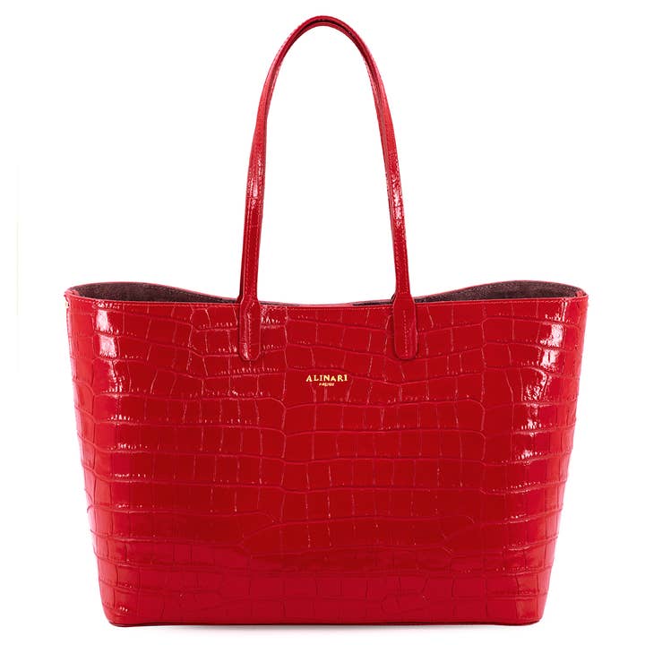 Maxima shopper in rood crocco voor wholesale door Alinari Firenze
