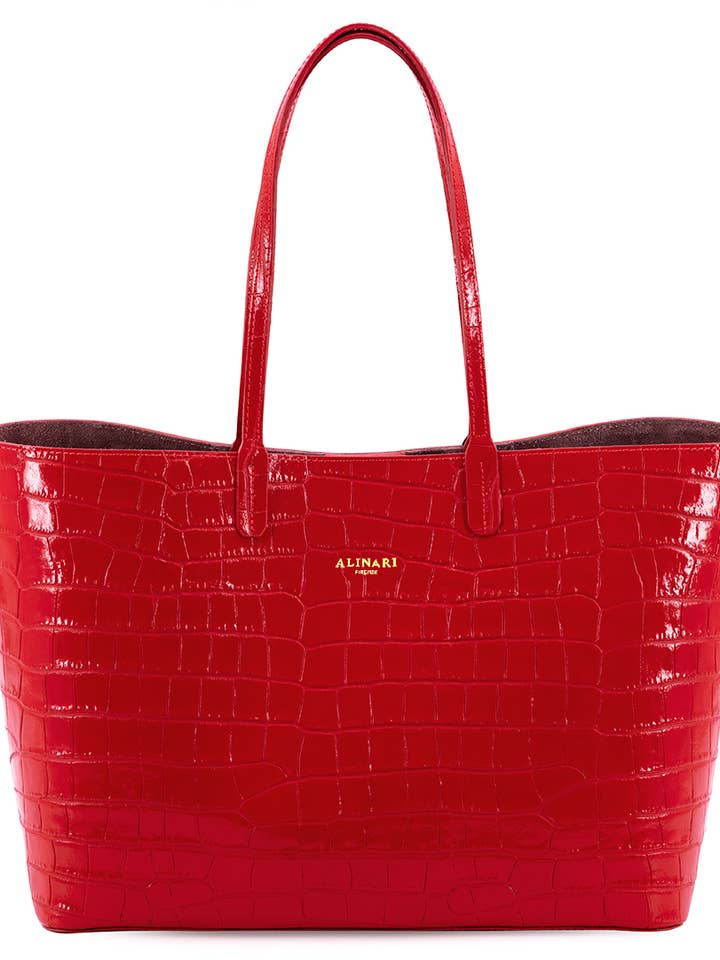 Bolso Tote Maxima Crocco rojo para venta al por mayor de Alinari Firenze