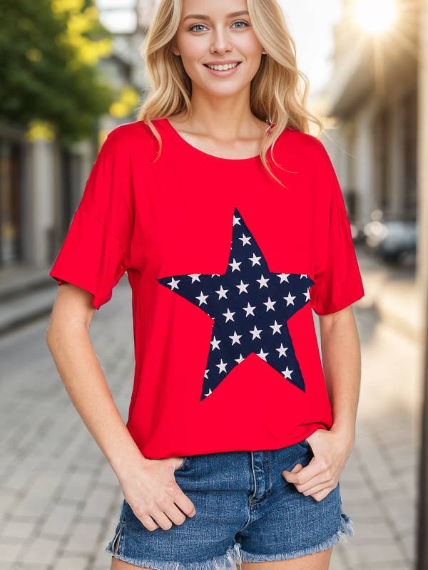 EFFEN TOP MET STERPATCH voor wholesale door Pink Irene Wholesale