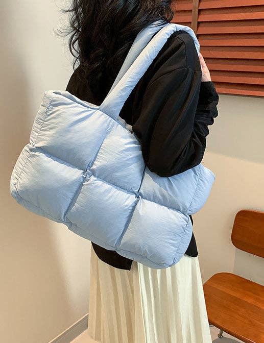 Sweetkama - Wholesale Tote Bag - Women's - Ladies Puff Solid Color Padded Cloud Tote Bag SKAB413417