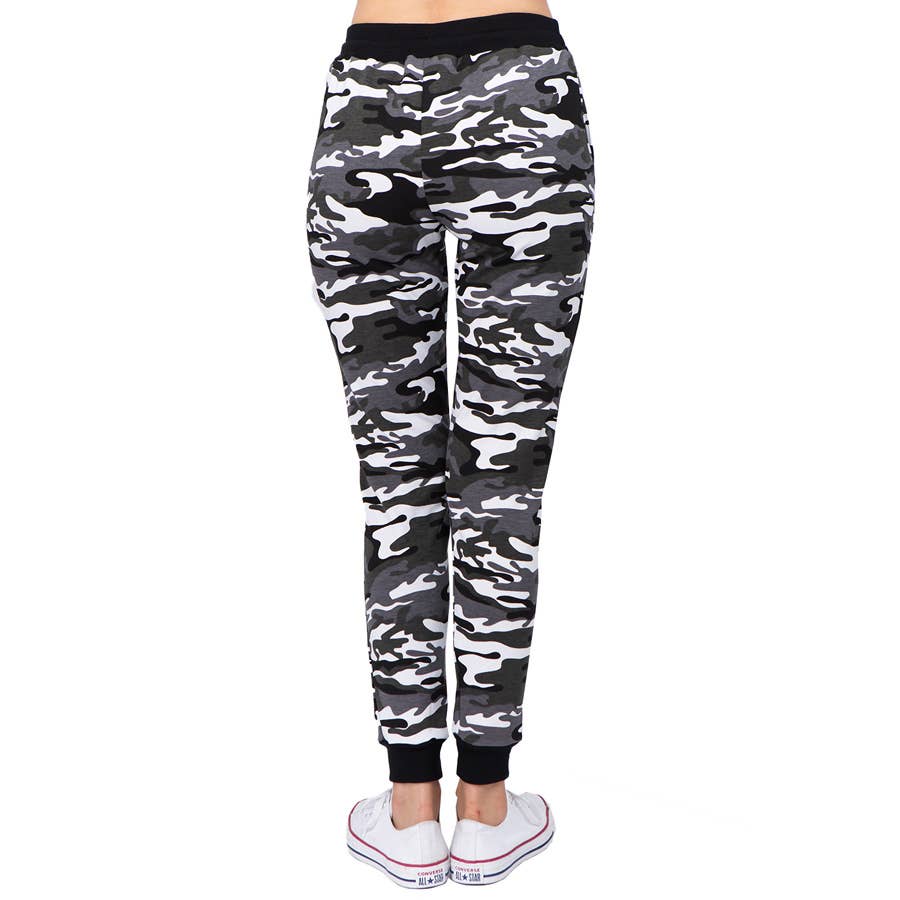 ITZON - Wholesale Athletic Sweatpants/Joggers - Women's - L60S Green and Grey Camo Joggers with Drawstring Camouflage2