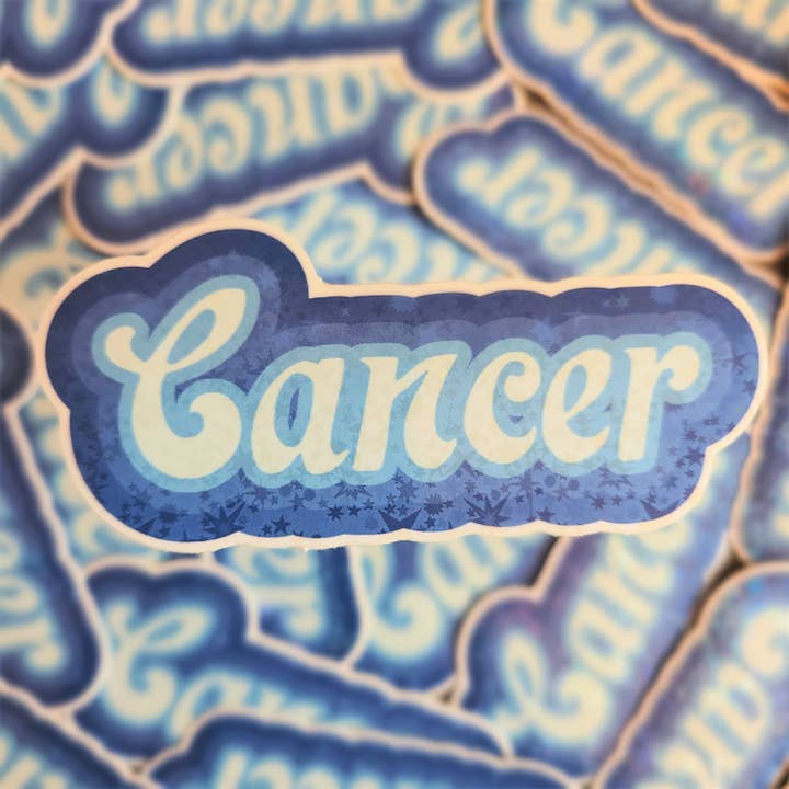 Autocollant holographique Cancer Zodiac pour la vente par Boxford Comma