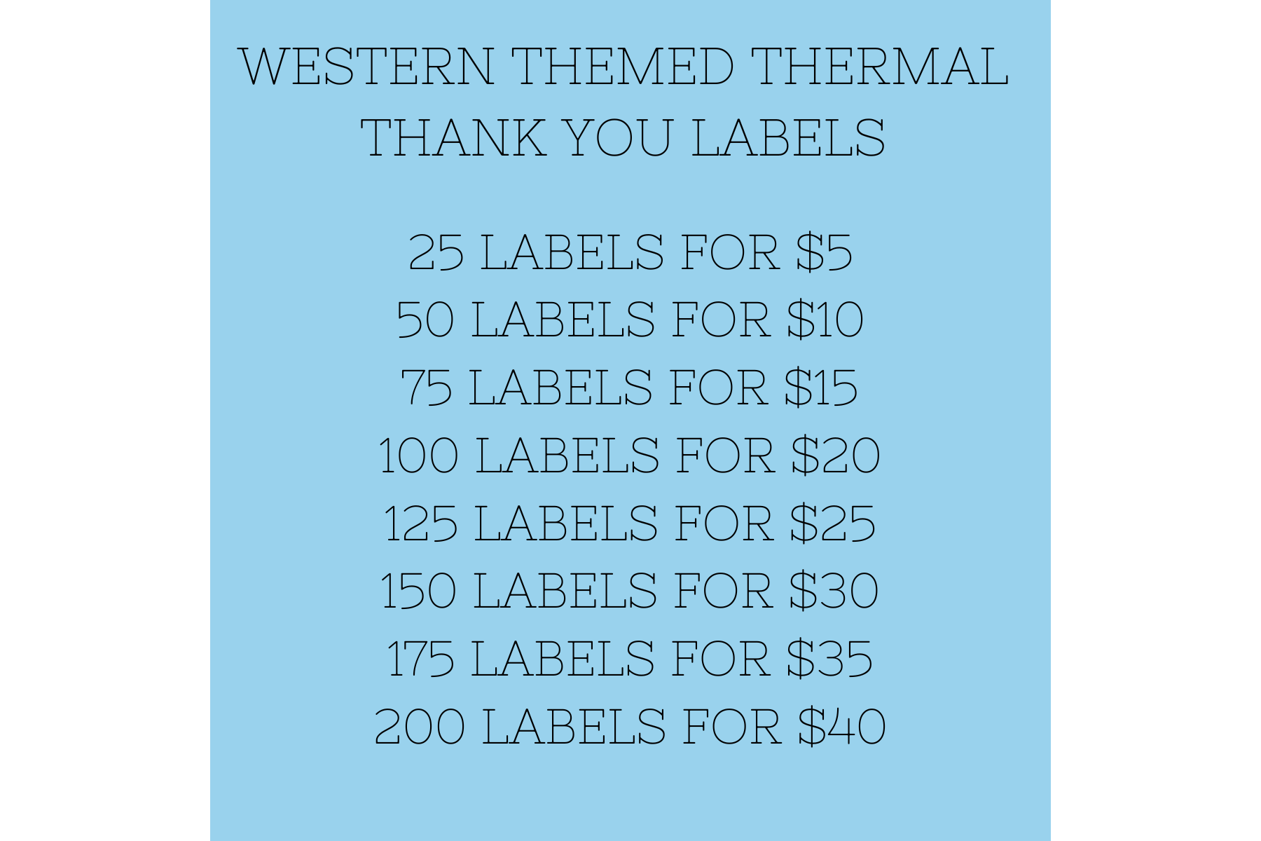 BDN Boutique – wholesale Address labels – Western Themed Thermal Thank You Labels2