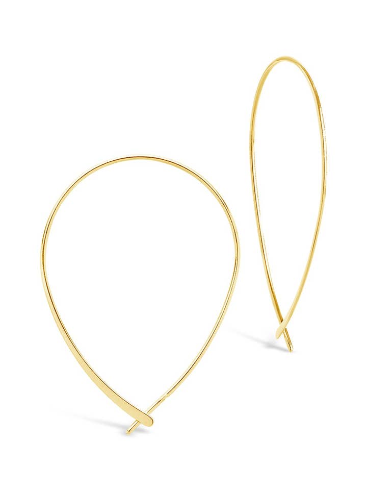 Boucles d'oreilles créoles délicates en forme de fil pour la vente par Sterling Forever