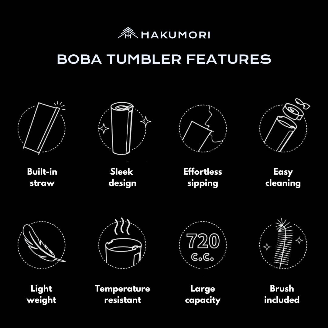 HAKUMORI - Wholesale Insulated Mug/Tumbler - Strawless Boba Tumbler21