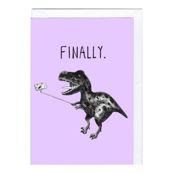 Carte Selfie T Rex pour la vente par Jolly Awesome