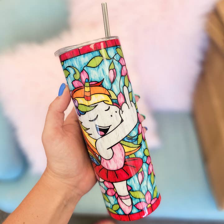 tcbco - Wholesale Insulated Mug/Tumbler - Funny Middle Finger Unicorn Tumbler