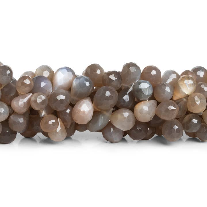 10x7mm Chocolate Moonstone Faceted Teardrops 8 inch 54 beads for wholesale by The Bead Traders