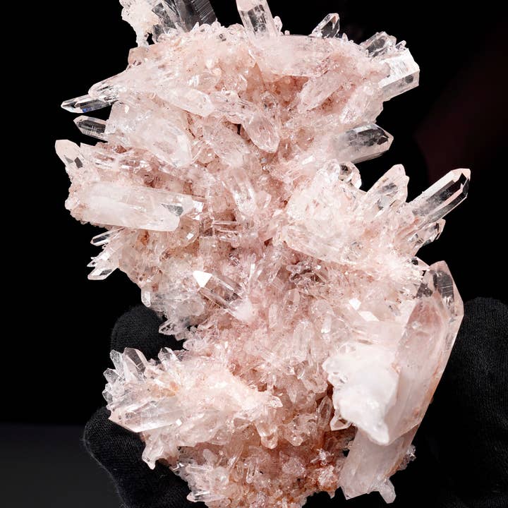 Aglomerado de Quartzo Lemuriano Rosa AAA Espécime de Coleção (Lote: P-1371) 583g x1 por atacado de Lemurian Quartz