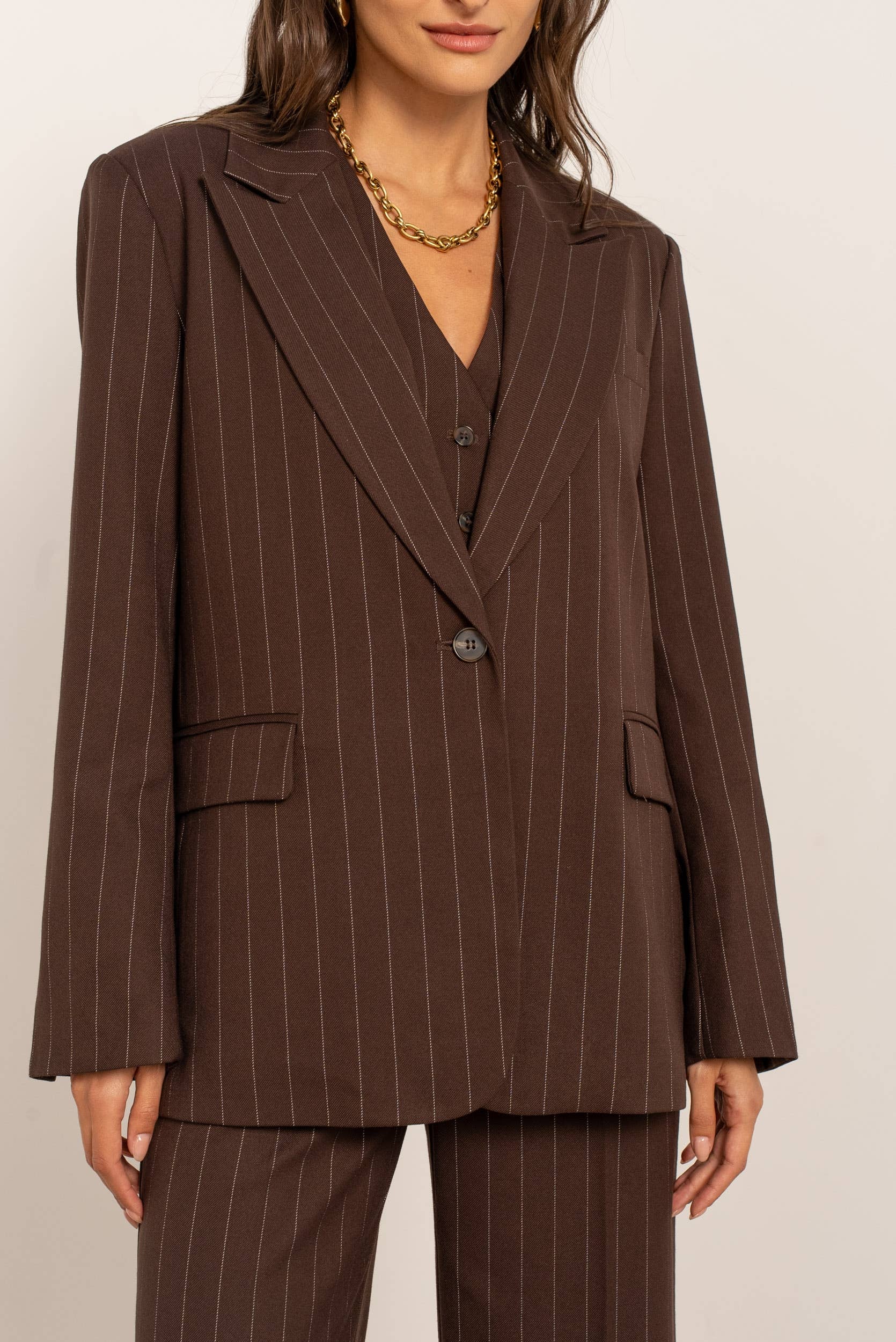 Attentif Paris - Wholesale Blazer - Women's - Oversized pinstripe blazer23