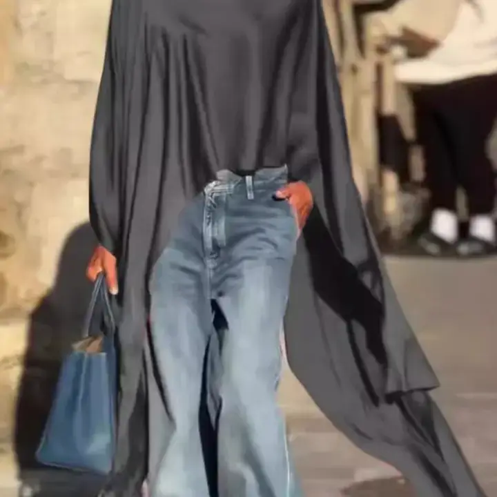 safistyle - Wholesale Poncho - Women's - Flowy Long Sleeve Poncho Top9