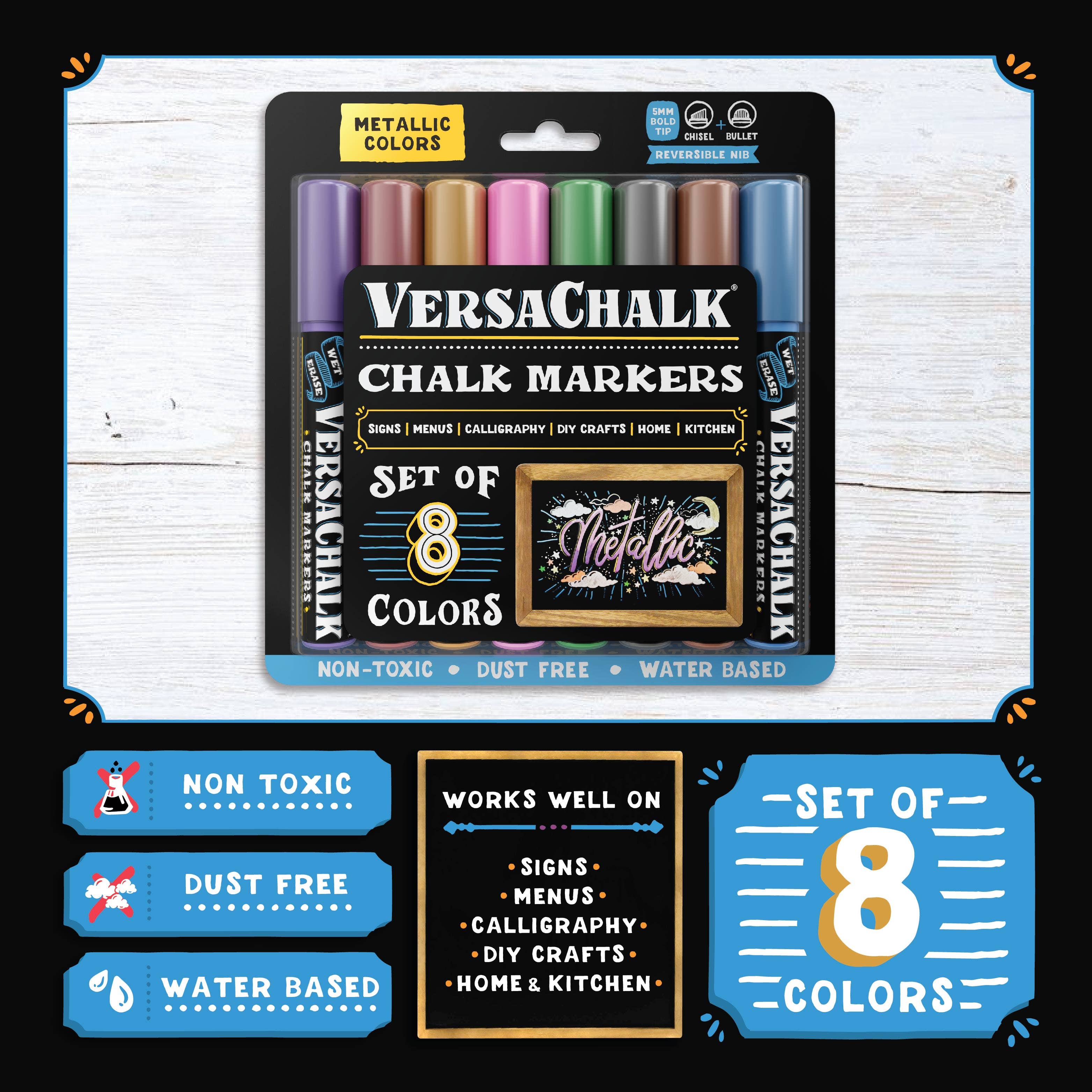 VersaChalk - Wholesale Marker - Metallic Liquid Chalk Markers4
