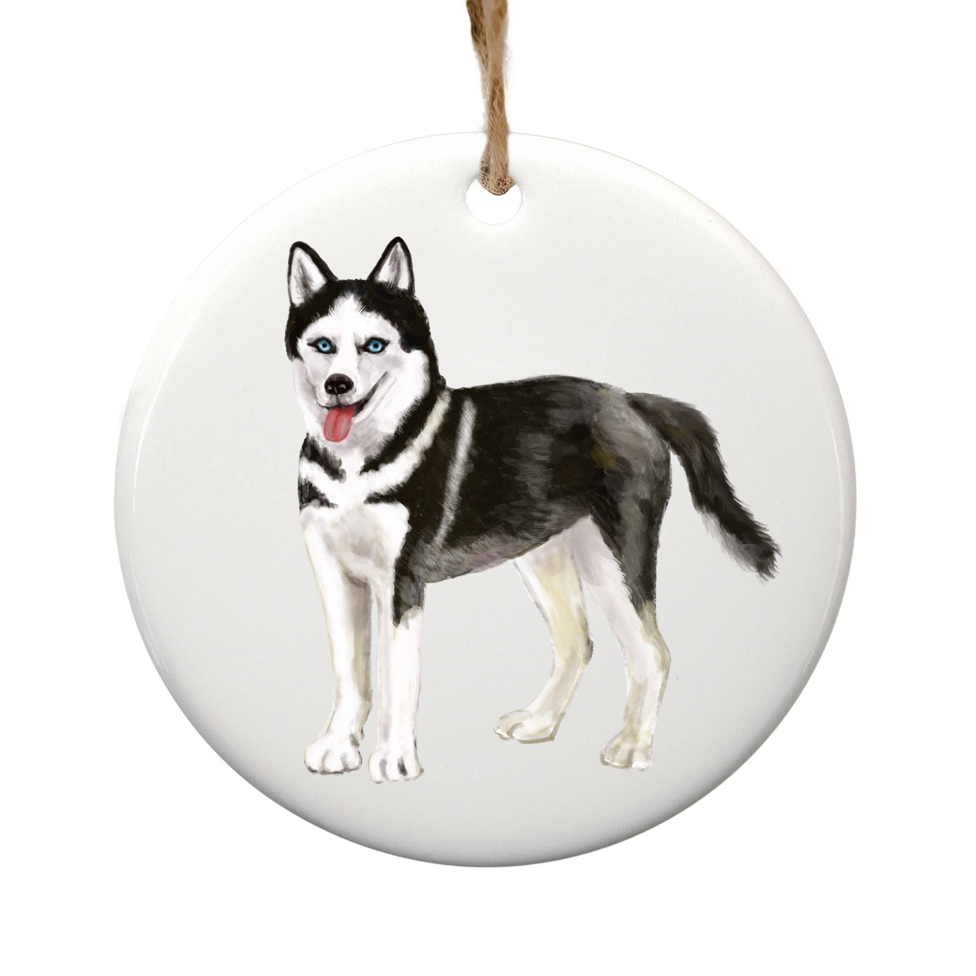 MerikaArt – wholesale Ornament – Siberian Husky Ceramic Ornament0