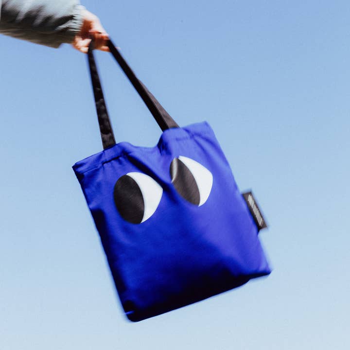 yiayia and friends - Vendita all'ingrosso Borsa tote - Donna - Borsa tote blu con occhi yiayia1