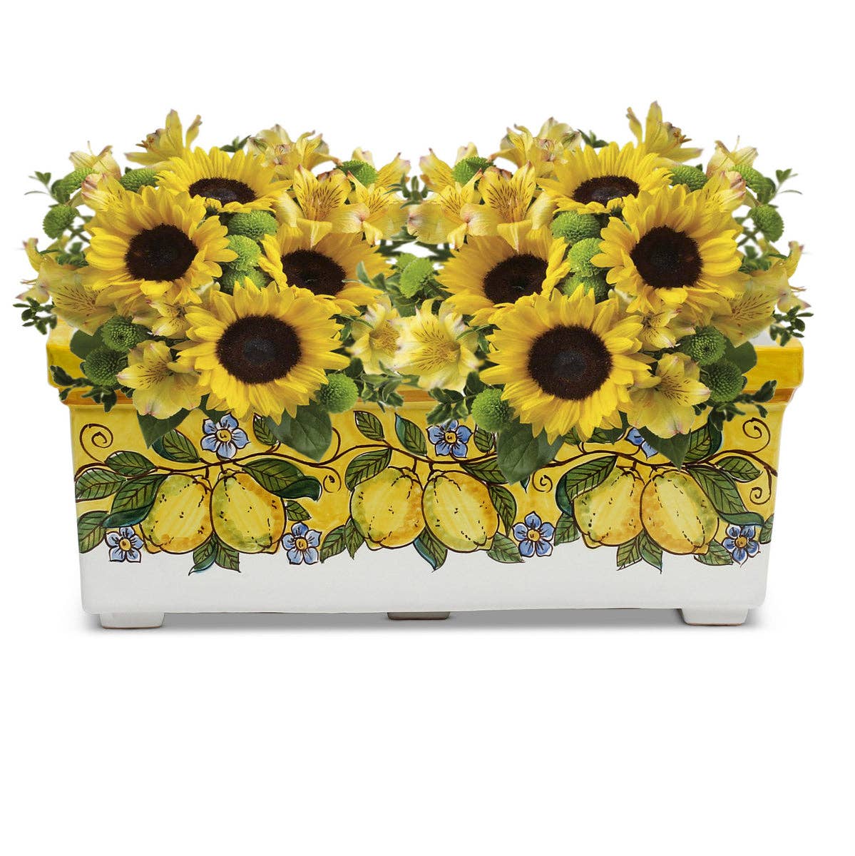 Artistica - Deruta of Italy - Wholesale Planter Box - SICILIA: Jardiniere from Caltagirone YELLOW Lemon Design6