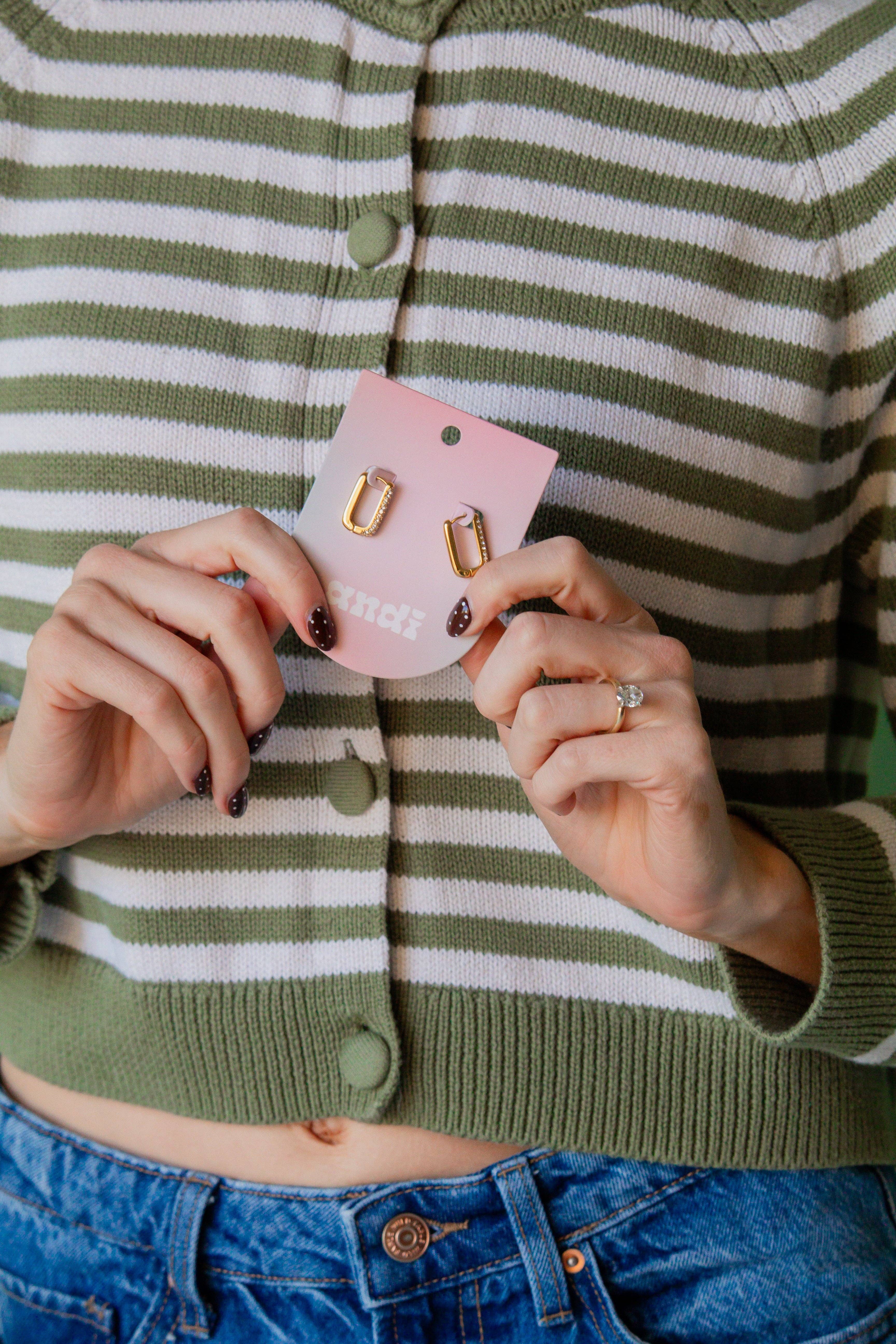 Shop Andi - Wholesale Hoop Earrings - Big Crystal Link Hoops3