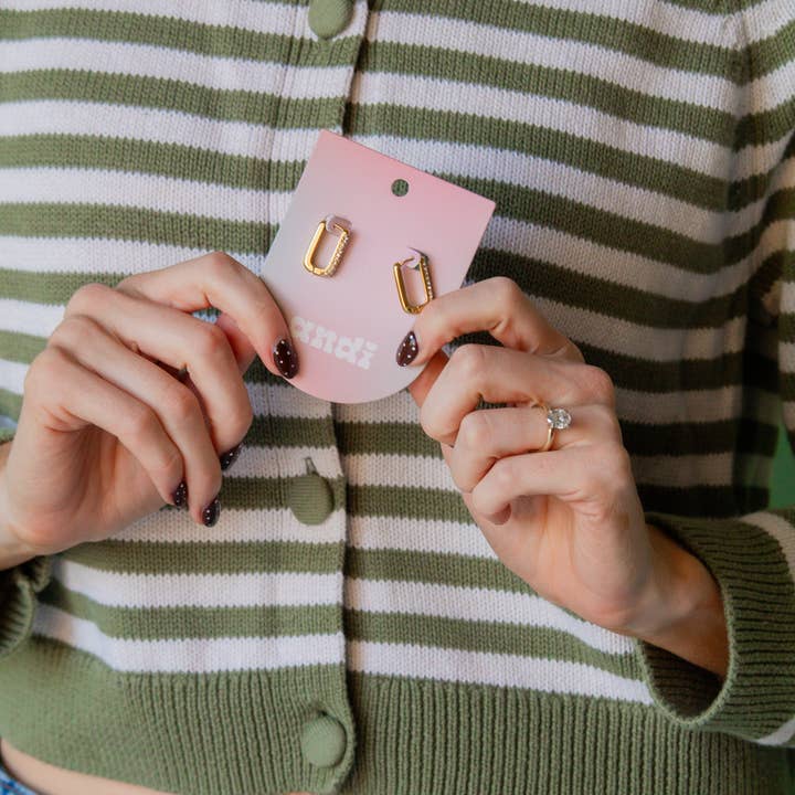 Shop Andi - Wholesale Hoop Earrings - Big Crystal Link Hoops3