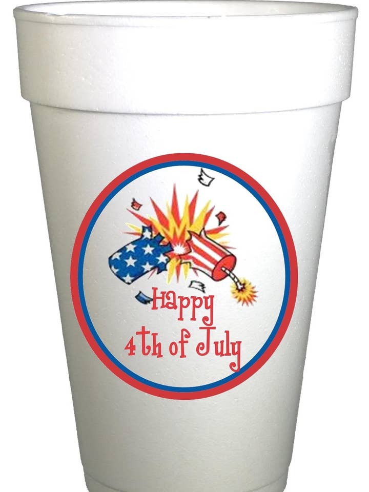 Firecracker July 4th Party Cups-Patriotic Cups for wholesale by Preppy Mama