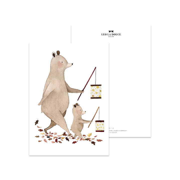Leo La Douce - Vente Cartes postales - Carte postale - Petit Ours et Grand Ours