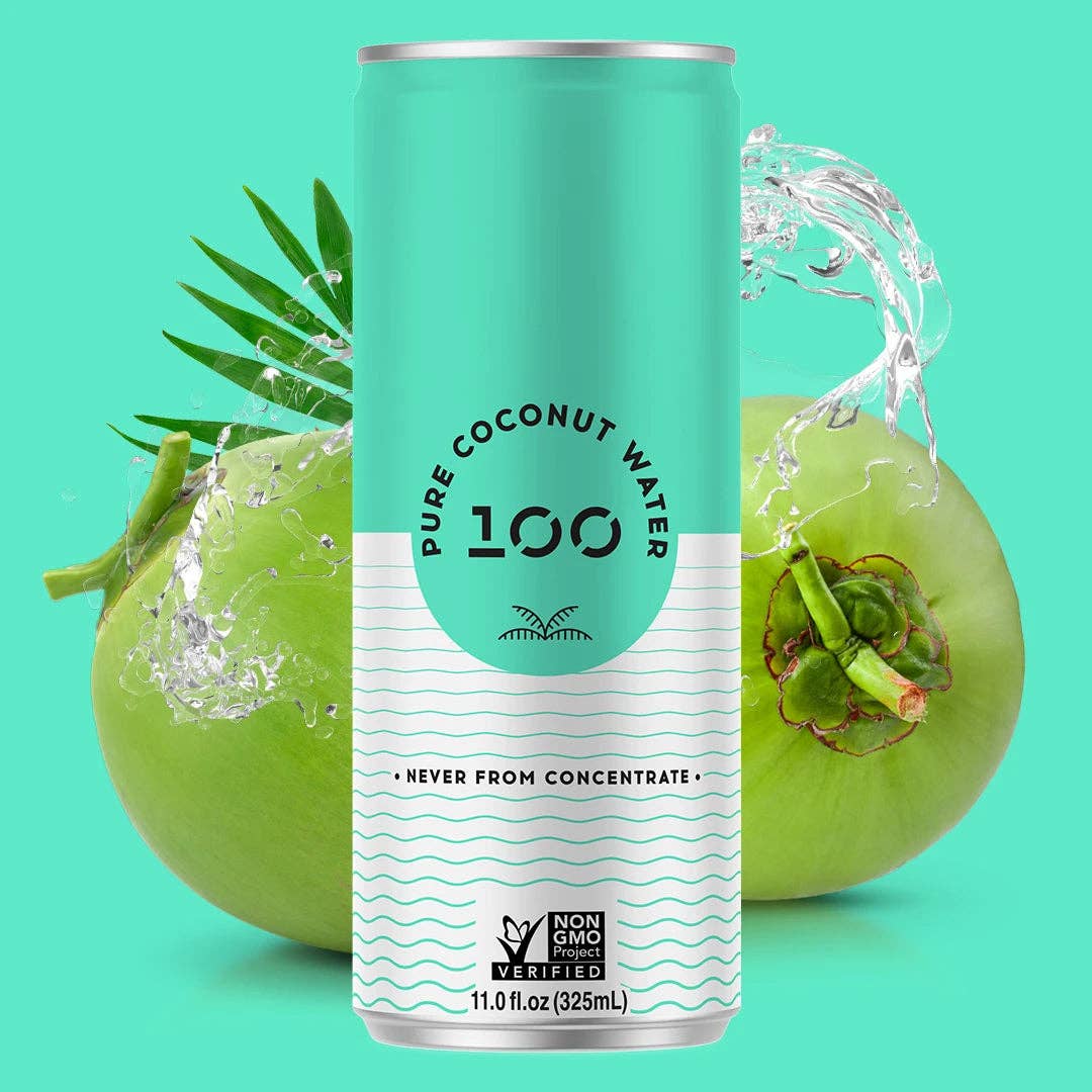 100 Coconuts - Wholesale Flavored/Infused Water (Non-Carbonated) - PURE COCONUT WATER 11oz - 12 Pack5