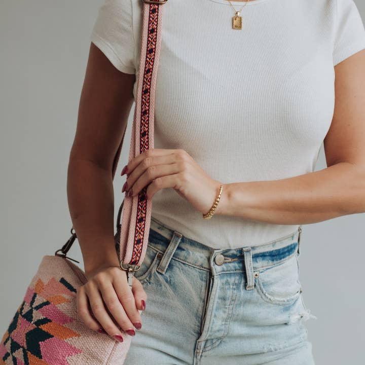 Panache Apparel Co. - Vente Sac à bandoulière – femme - Rose, Turquoise & Orange Sac Bandoulière Aztec2