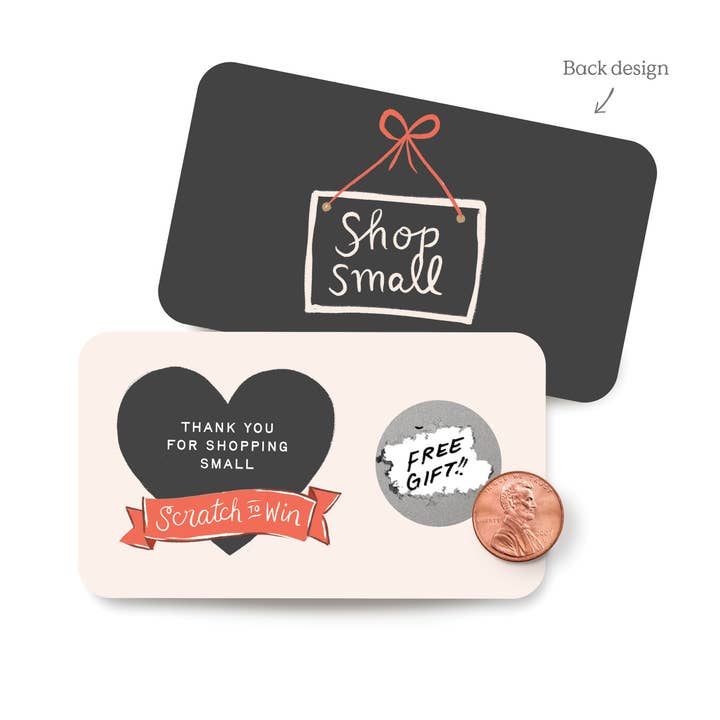 Inklings Paperie - Wholesale Stationery/notecard set - 100 Customer Scratch-off Cards - Thank You Shop Small2