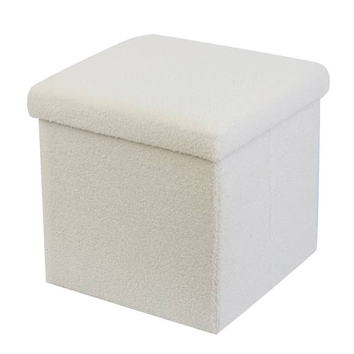Tabouret en bouclé Teddy – Siège d'appoint à texture douce pour la vente par Daniel James