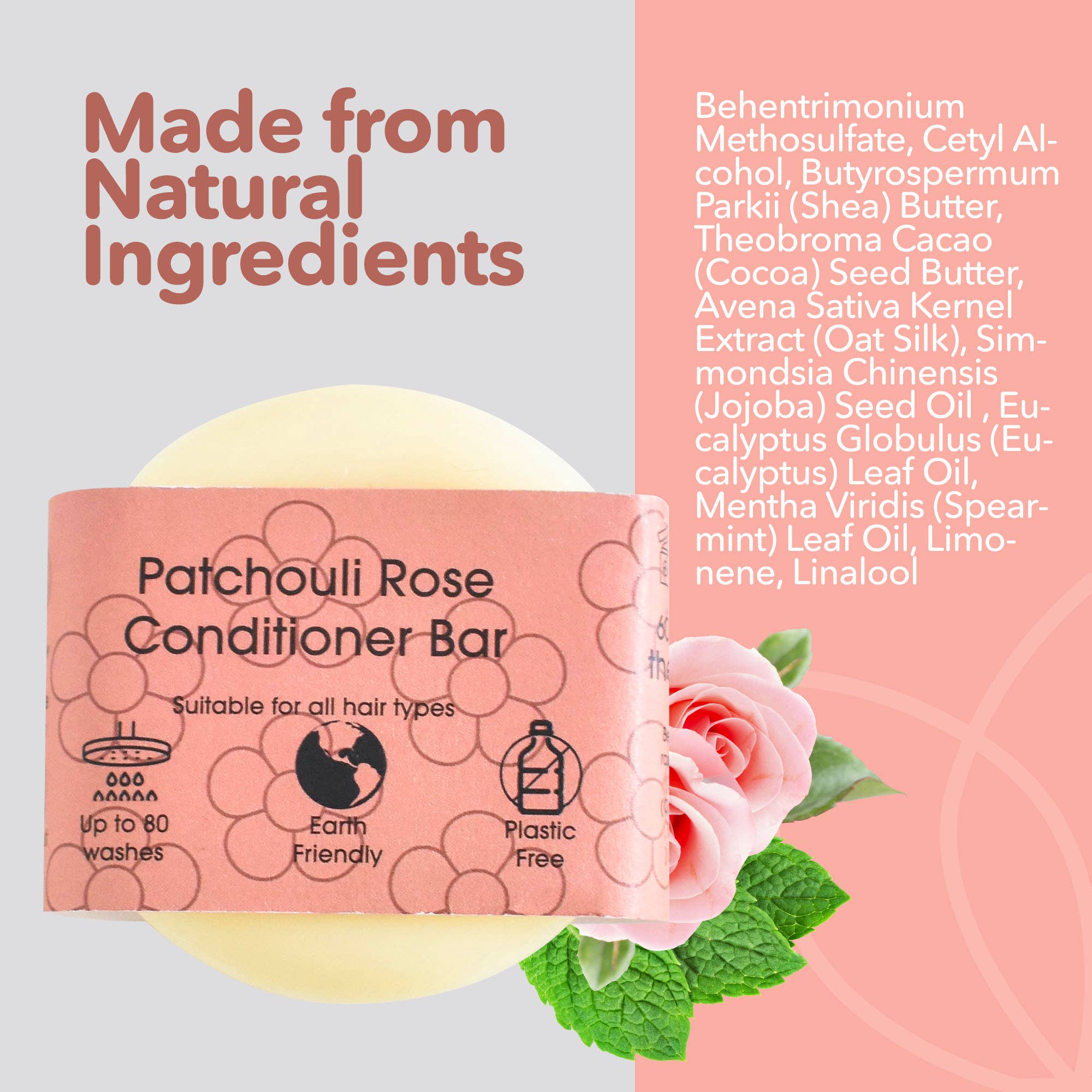 The Natural Spa Cosmetics - Wholesale Conditioner - Patchouli Rose Conditioner bars voor haar - Klitvrij4