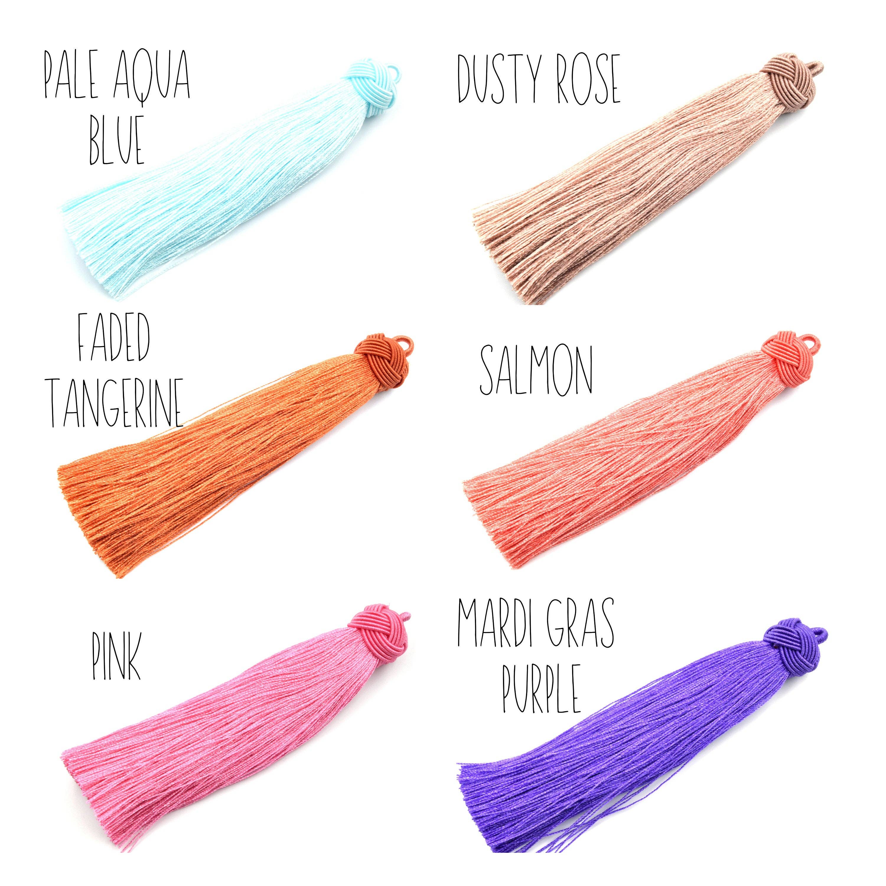 Only Beads - Wholesale Craft Supplies - Silk Tassels - 4 inch Knot Capped - Mala Bohemian Tassel5