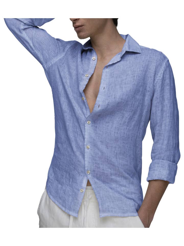 Celeste Positano Camisa Lino Celeste-07 de venta al por mayor en Faire