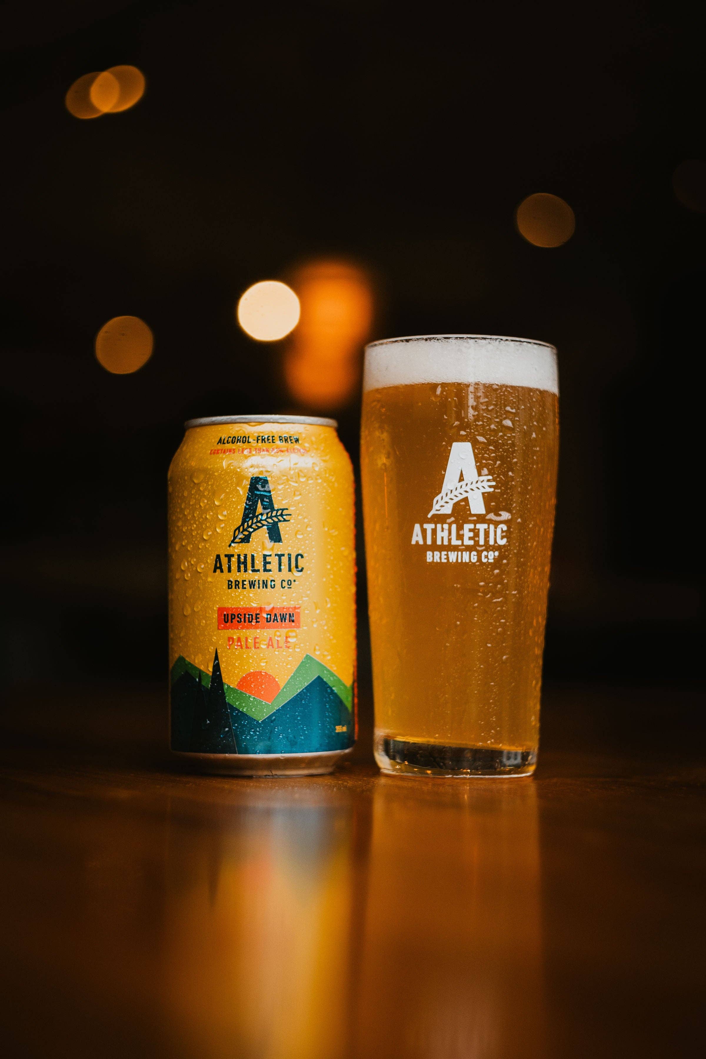 Athletic Brewing Company - Wholesale Non-Alcoholic Beer - Upside Dawn Golden (Non-Alcoholic) 24-Can Case of 4x6-Packs1