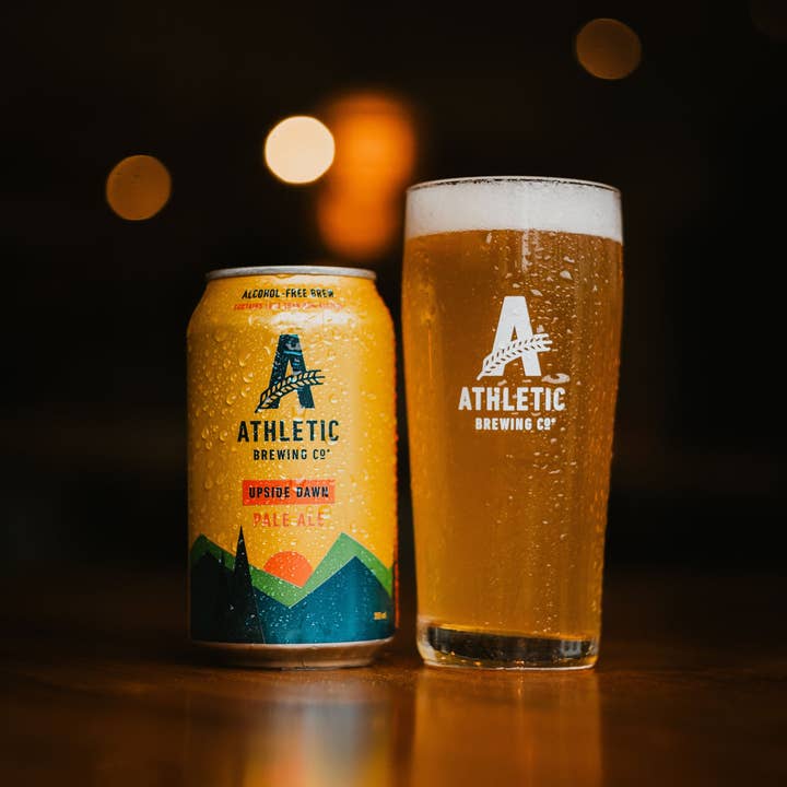 Athletic Brewing Company - Wholesale Non-Alcoholic Beer - Upside Dawn Golden (Non-Alcoholic) 24-Can Case of 4x6-Packs1