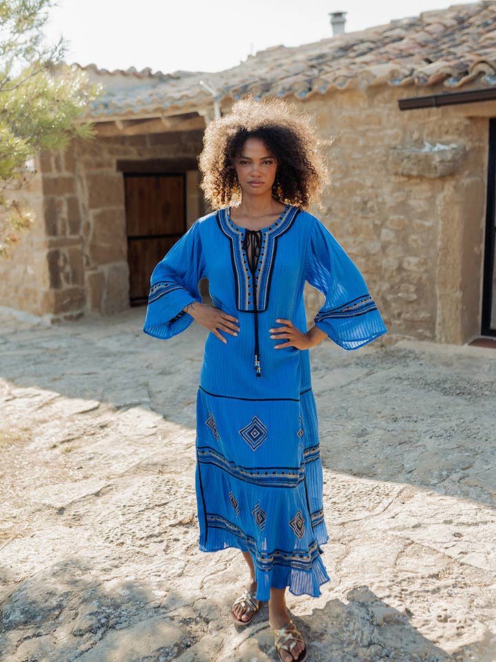 CANCUN INDIGO KAFTAN para venta al por mayor de Piti Cuiti