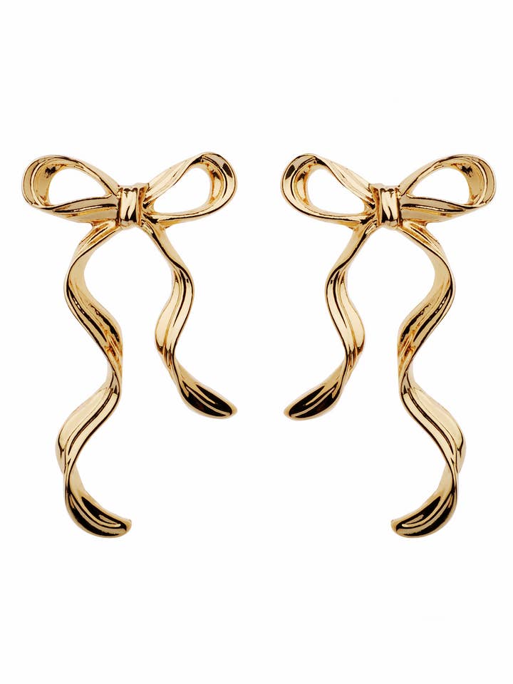 Elegant Long Bow Shaped Stud with Modern Flair for wholesale by Oceanic Jewellers - Majique London