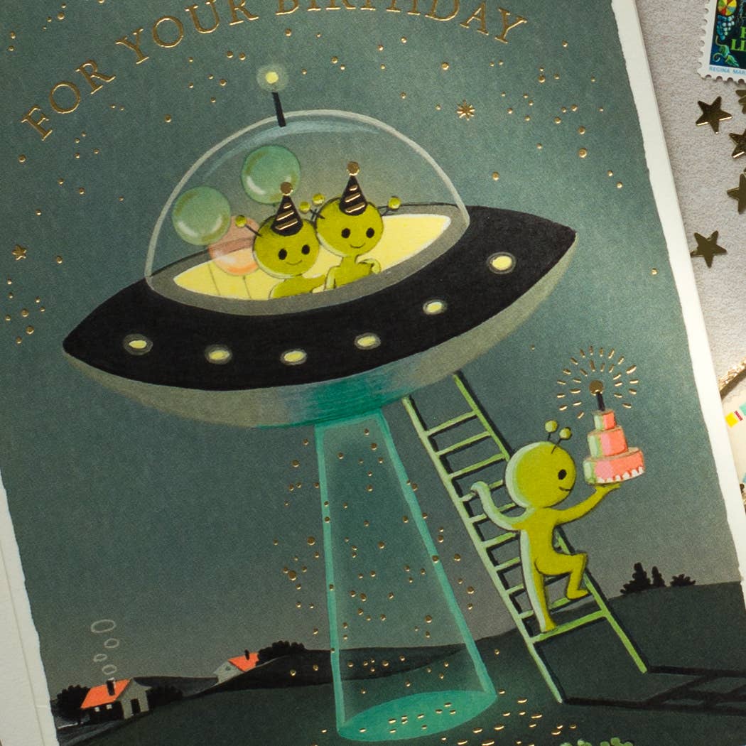 JooJoo Paper – wholesale Birthday card – Aliens Birthday Card2