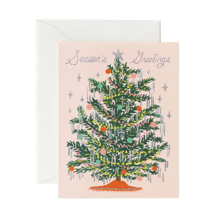 Boxed Set of Tinsel Tree Card for wholesale by Rifle Paper Co.