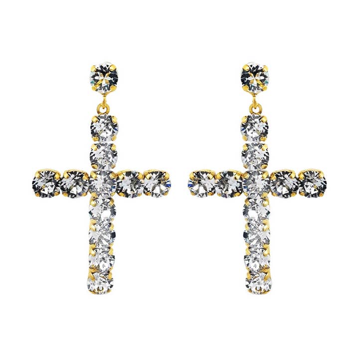 Donatella Earrings in Clear for wholesale by TOVA