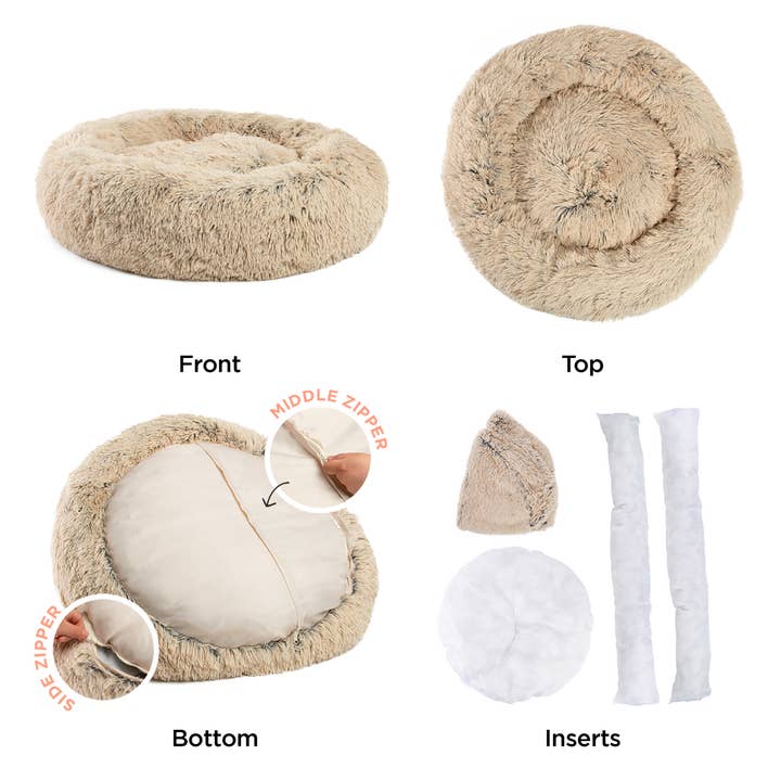 Pet Palette Distribution - Wholesale Pet Bed - Dog - Best Friends by Sheri Donut Shag Taupe 30x302