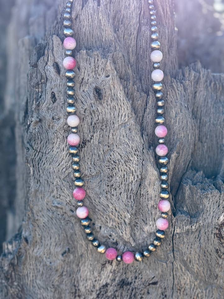 Sterling Silver Desert Rose Beaded Necklace for wholesale by Wild Junkie