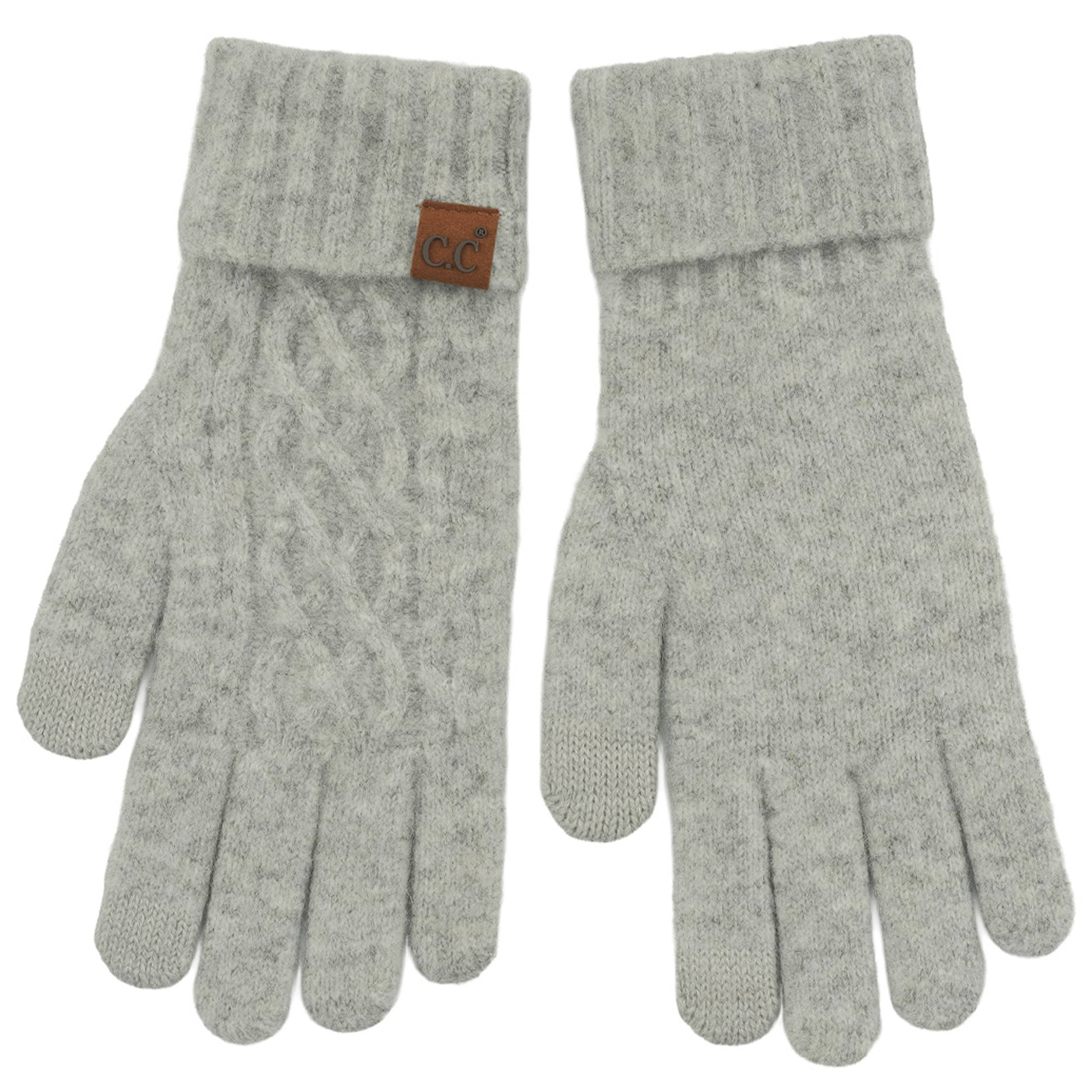 Hana - Venta al por mayor Guantes - Mujer - Guantes de invierno con puño de punto trenzado sólido C.C2