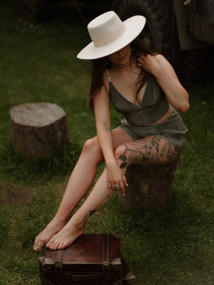 Larissa Khaki Triangle PJ Top for wholesale by Sophie Rutherford Intimates