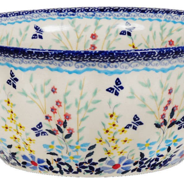 Bowl, Round, 7.75" in "Butterfly Bounty" by Manufaktura | M085S-WK76 for wholesale by Polish Pottery Outlet