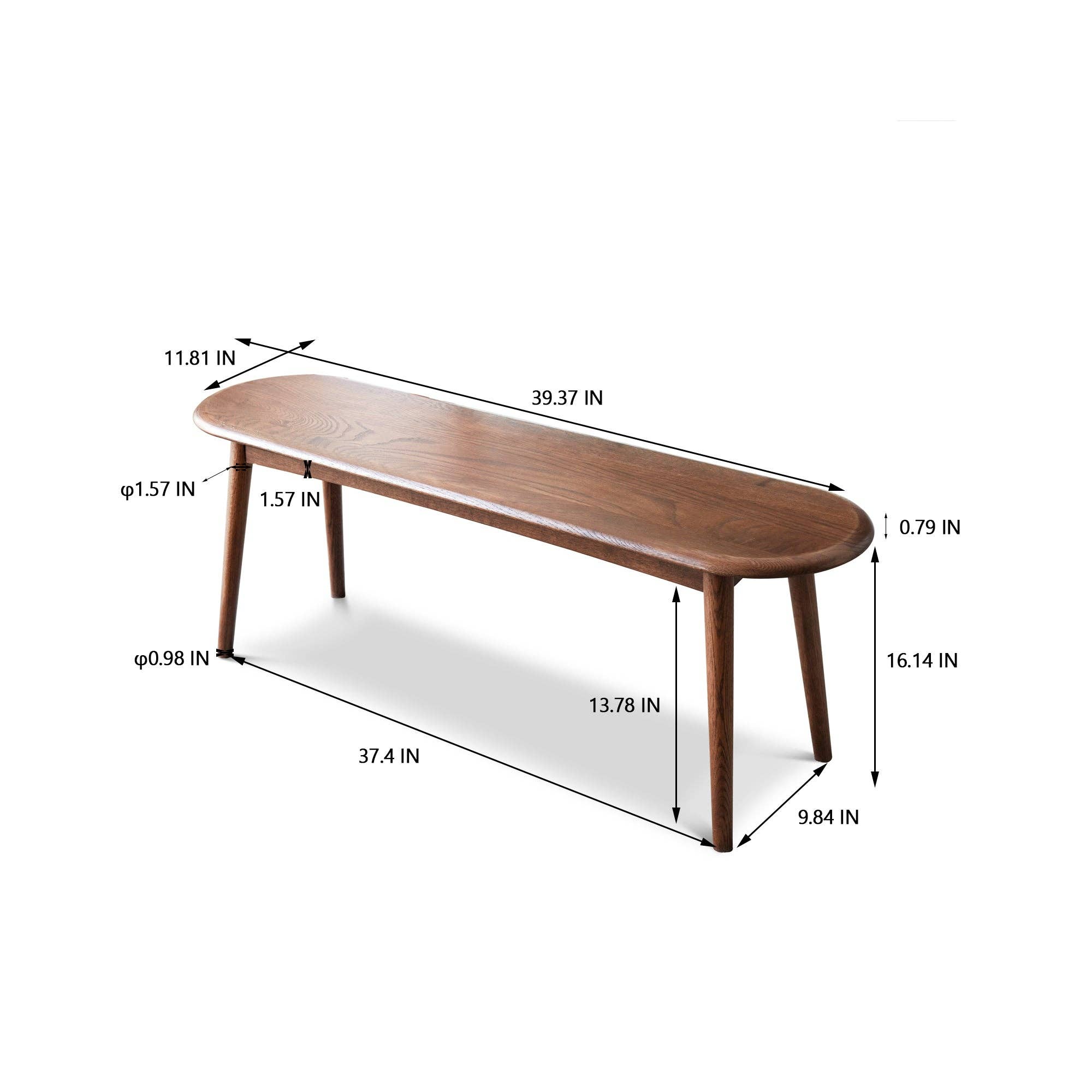 HOMYCASA DESIGN INC - Wholesale Bench - Solid Oak Wood Bench Half-Round Design for Dining Room4
