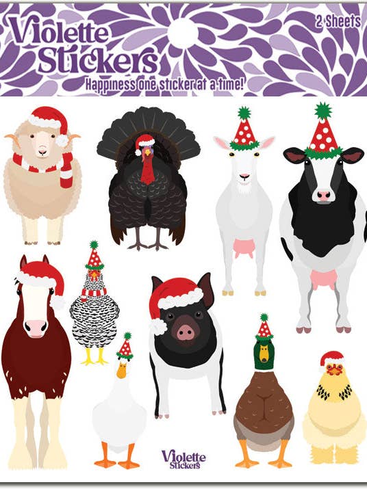 Autocolantes de Animais da Quinta K264 Santa por atacado de Violette Stickers