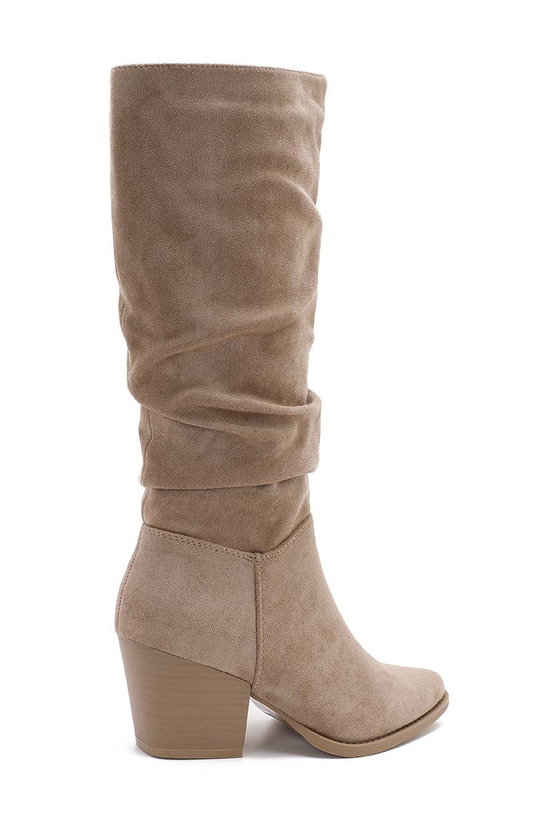 Joia Paris - Wholesale Boots - Unisex - Elegant block heel boots with pleated shaft WZ-1112